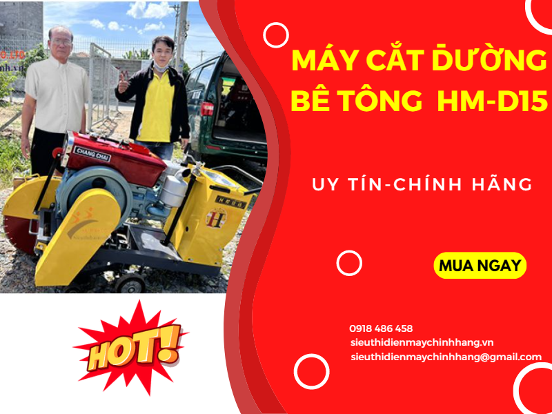 Máy cắt đường bê tông đầu nổ HM-D15 chất lượng tại Siêu thị điện máy chính hãng